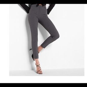 Heather gray high wasted straight ankle dress pants